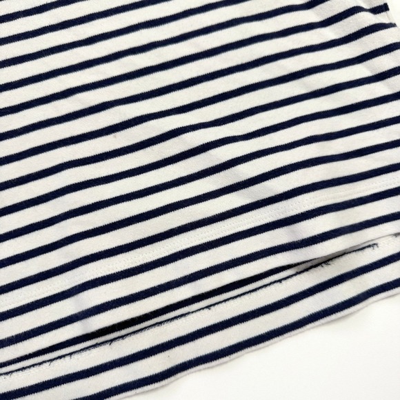 ABLE Striped Maria Boxy Tee Shirt Navy White Cotton Crew Neck Short Sleeve Small - Picture 2 of 5